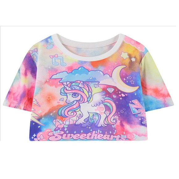 Tops - Unicorn crop top sweetheart